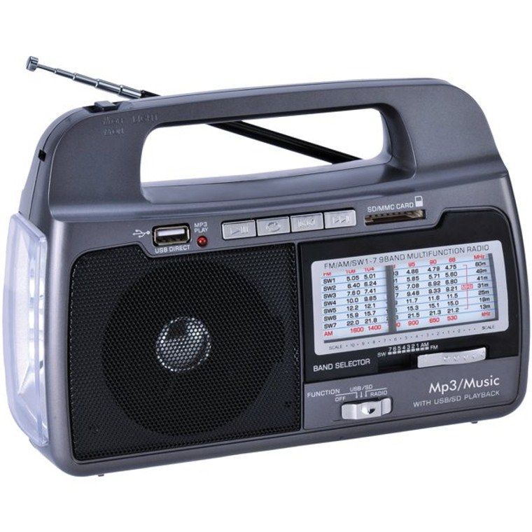 Supersonic 9-Band Am/Fm/Sw17 Rechargeble Portable Radio