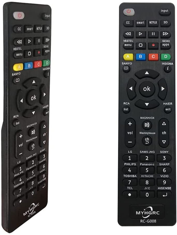 Universal Remote Control directly programmed for Sony, Samsung, Panasonic, Phillips, Sharp, LG Smart TV's. Also programmable for other major brands like Vizio, Hisense, Haier, Westinghouse etc