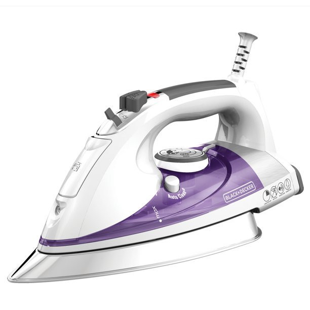 Black+Decker, Professional Steam Iron with Stainless Steel Soleplate - Purple