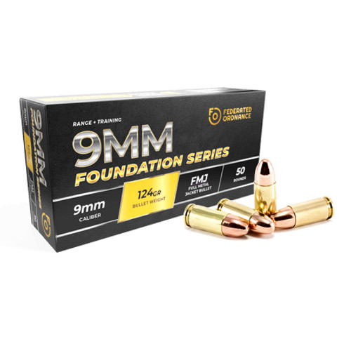 9mm 124GR Round Nose FMJ - 50ct