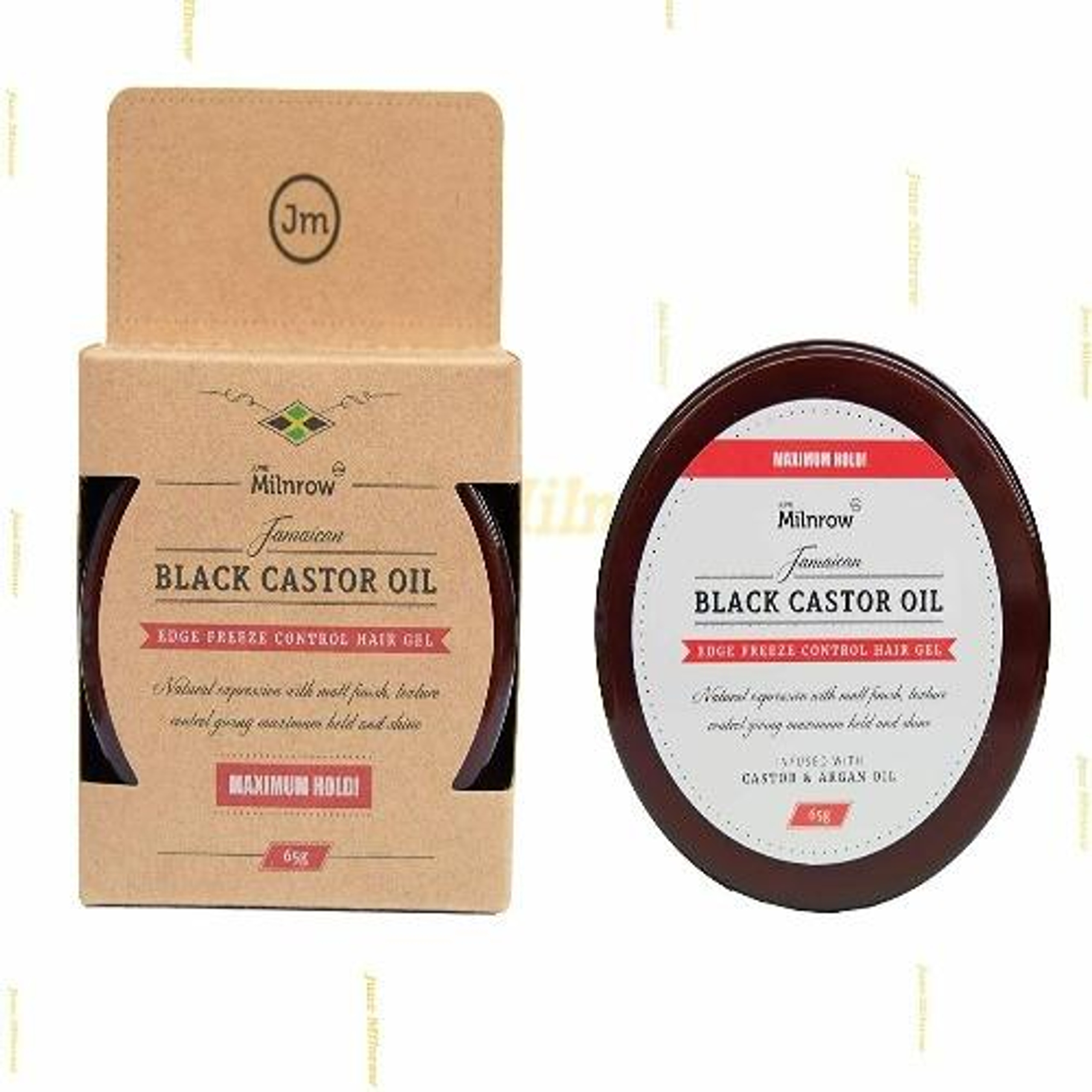 Milnrow Black Castor Oil Edge Freeze Control Hair Gel Maximum