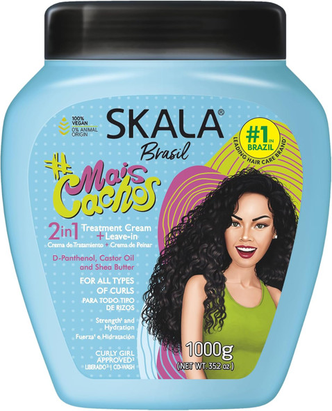 SKALA Corn Cachos for Hair Type 3Abc - 2 in 1 Treatment Balm Cream and Comb Cream 35.2 oz