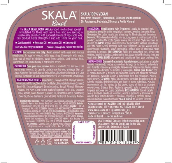 Skala Hydrates & Softens Hair - Hair Mask Dona Skala - 1000ml - Intense Moisture Formula Skala Hydrates & Softens Hair - Hair Mask Dona Skala - 1000ml - Intense Moisture Formula