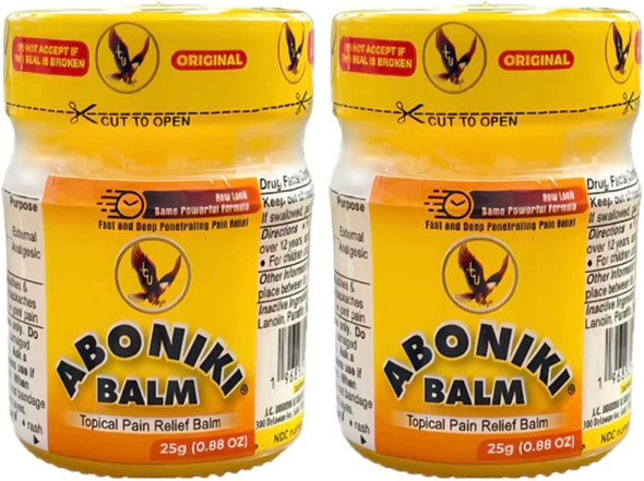 Aboniki Balm (Pack of 2) | Topical Relief Balm | Soothing Relief & Deep Massage | 25gram Per Jar |