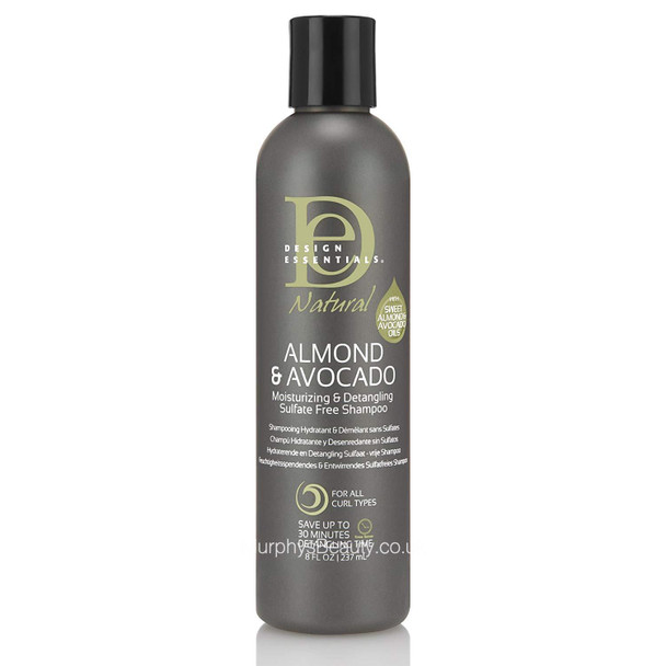 Design Essentials | Almond & Avocado | Moisturising & Detangling Sulfate-Free Shampoo