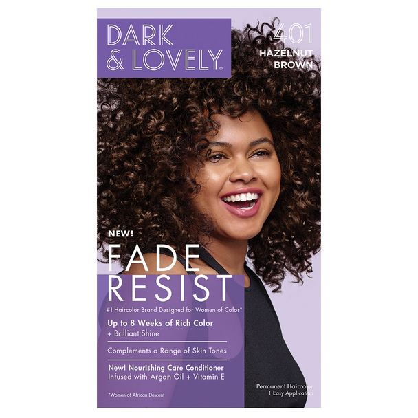 Dark & Lovely Fade Resist Rich Conditioning Permanent Hair Color Hazelnut Brown 401