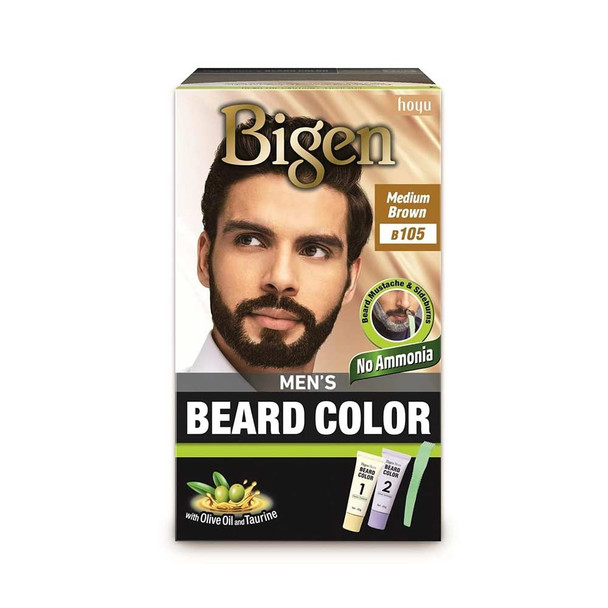 Bigen Mens Beard Colour (Natural Brown B105) No Ammonia