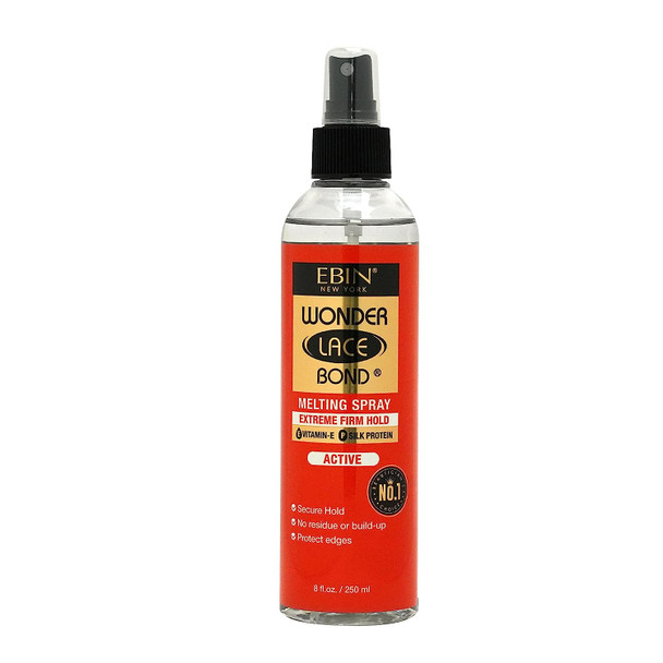 EBIN NEW YORK Wonder Bond Melting Spray 8oz/ 250ml - Extreme Firm Hold (Active) | No Reside, Long Lasting Formula with Protecting Edges, Gives Undetectable and Natural Look