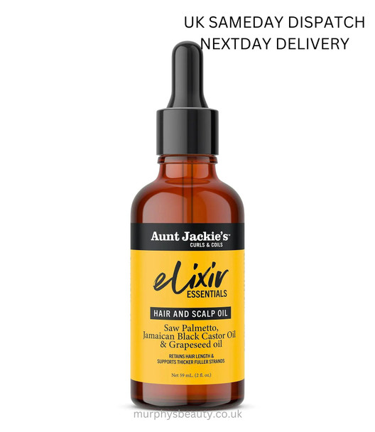 Aunt Jackie's Elixir Essentials: Saw Palmetto & Jamaican Black Castor Hair & Scalp Oil