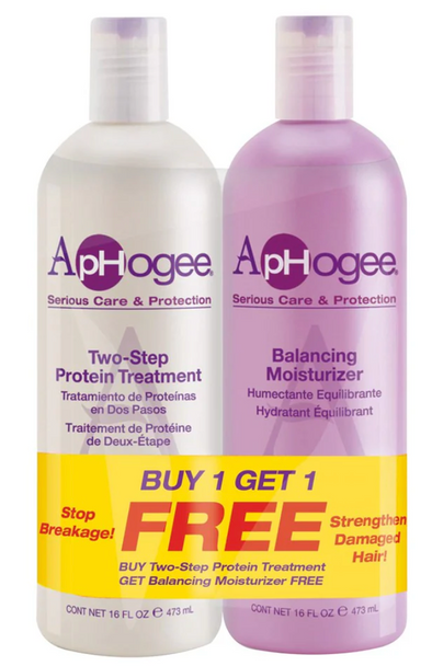 Aphogee Balancing Moisturizer 16oz and Two Step Protein Treatment Kit 16oz buy 1 get 1 offer