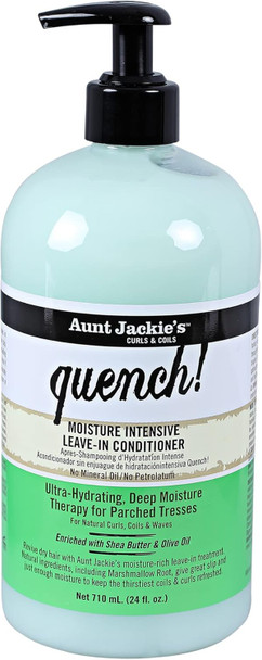 Aunt Jackie's Curls and Coils Quench, Large 24 oz Family Sized Pump, Moisture In