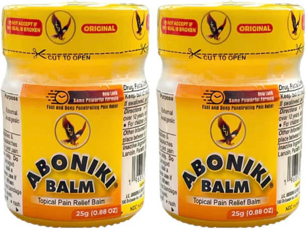 Aboniki Balm (Pack of 2) | Topical Relief Balm | Soothing Relief & Deep Massage | 25gram Per Jar |