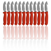 MEFE Box of 12 - 4.5"/11cm Skinning Gut Hook Knife - Red Double Soft Grip Handle