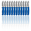 MEFE Box of 12 - 4.5"/11cm Skinning Gut Hook Knife - Blue Double Soft Grip Handle
