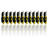 Box of 12 - 4"/10cm Hunting / Fishing Knife With Cord And Sheath - Yellow Soft Grip Handle
