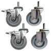 Stainless Steel 4" Castor Set - 2 lockable