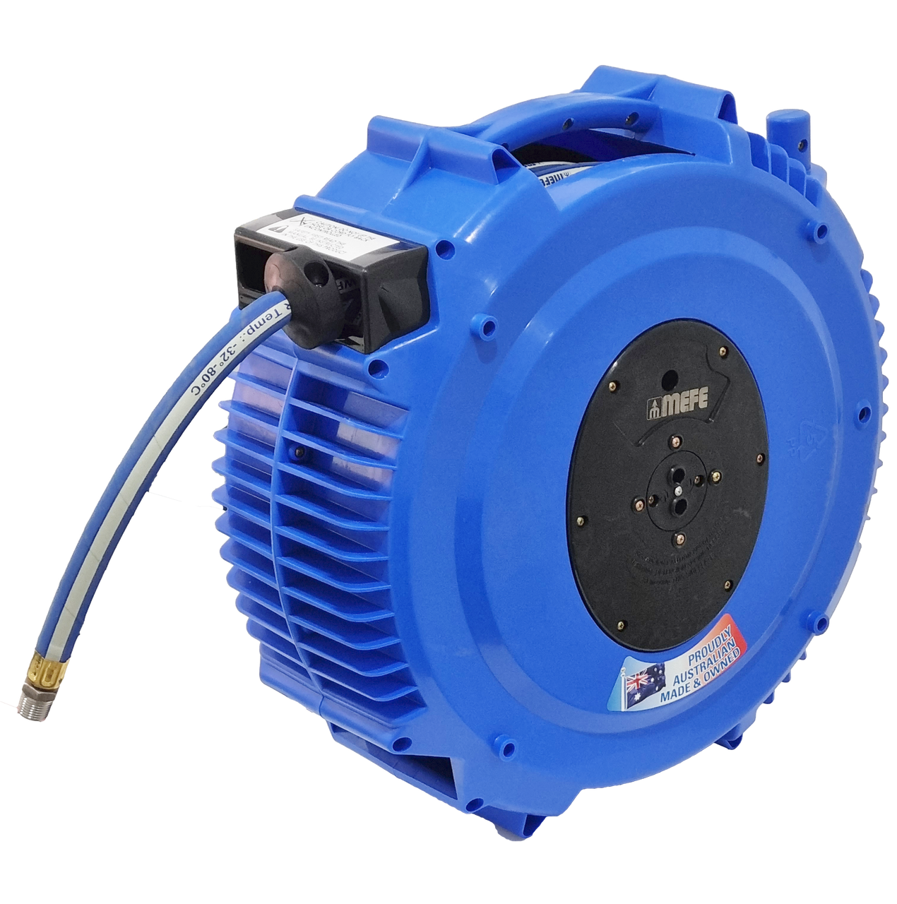 Automatic Hose Reel inc, 14 m 1/2" 95°C Food Grade Wash down Hose