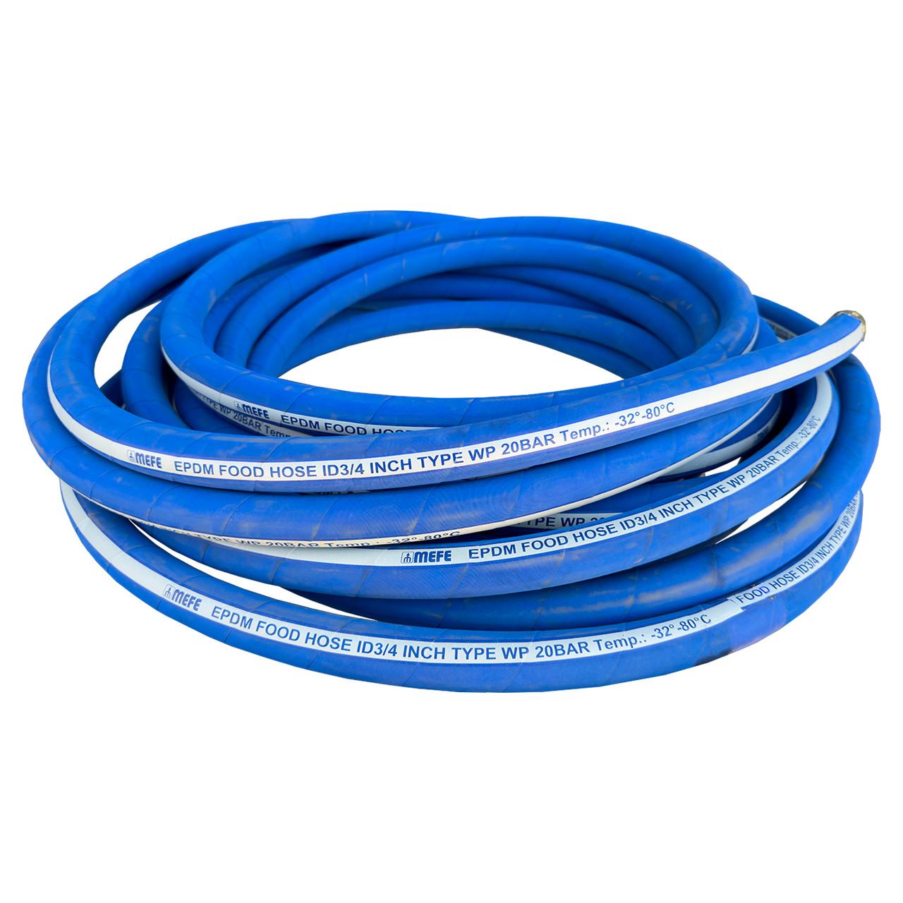 Food Grade Hose 3/4" 20m Roll Inc. Stainless Steel Fittings