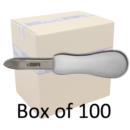 Box of 100 - 2.5"/ 6cm Oyster Knife - White Fibrox Handle