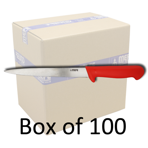 Box of 100 - 8" Hunting / Sticking Knife - Red Polypropylene Handle