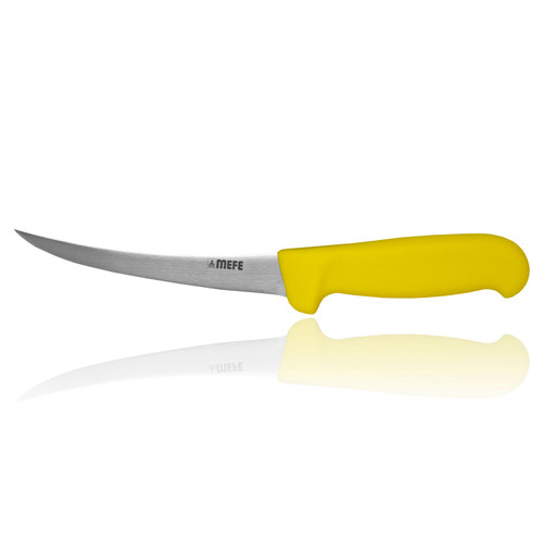 6"/15cm Flexible Curved Boning Knife - Yellow Fibrox Handle