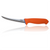 Box of 12 - 6"/15cm Curved Boning Knife - Hollow Ground - Orange Soft Grip Handle