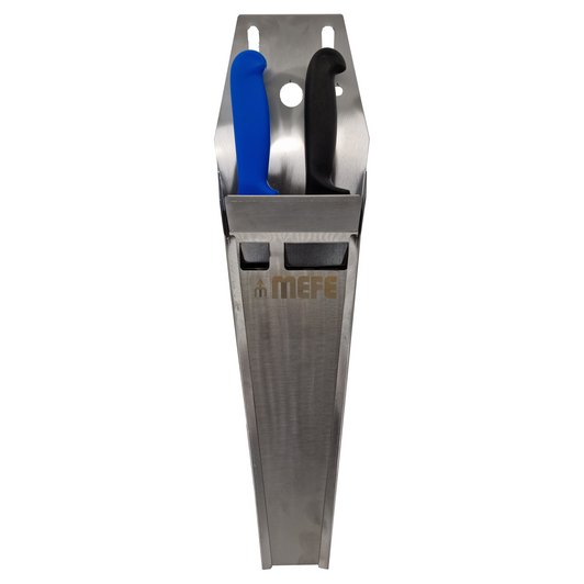 MEFE Heavy Duty Double Stainless Steel Knife Scabbard - Accommodates 12" Blades