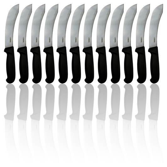 MEFE Box of 12 - 6.5"/17cm Skinning Knife - Black Fibrox Handle