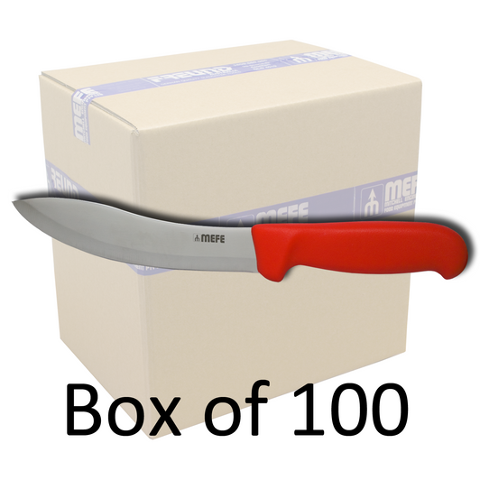MEFE Box of 100 - 6"/15cm Skinning Knife - Red Fibrox Handle