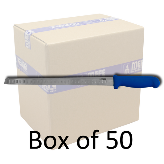 MEFE Box of 50 - 12"/30cm Slicing Knife - Blue Fibrox Handle & Fluted Blade