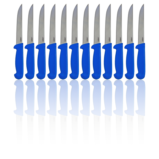 Box of 12 -  6"/15cm Straight Boning Knife - Blue Beaded Handle [18+]