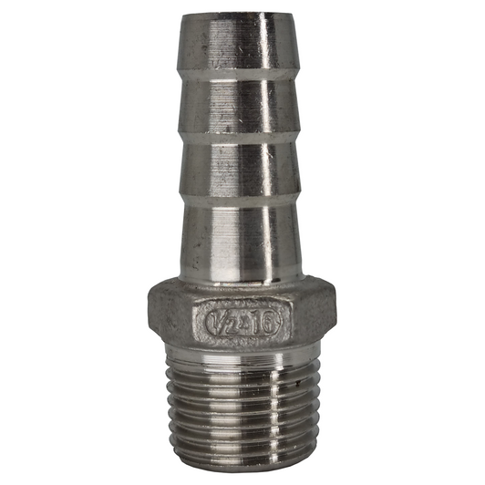 MEFE Hose Tail Stainless Steel - 1/2" BSP Thread to 5/8" (16mm) Hose