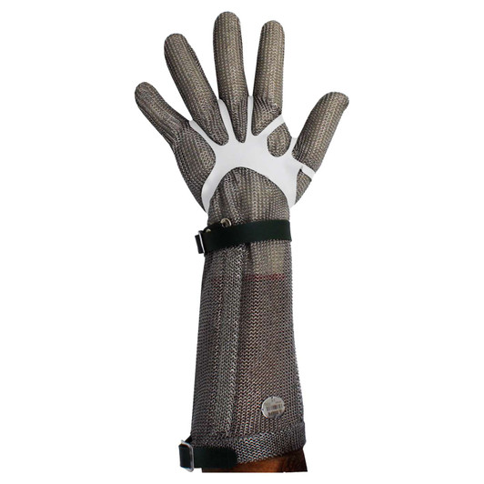 MEFE Stainless Steel Chain Mesh Glove - Full Hand + 20cm Cuff (Panther Strap)