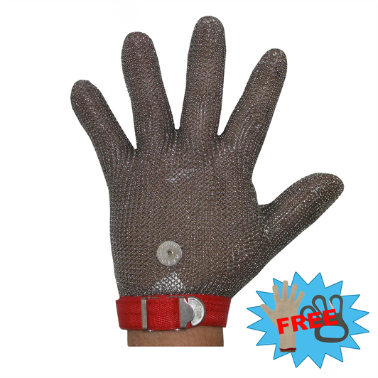 Stainless Steel Chain Mesh Glove - XXS Full Hand (Material Wrist Strap)