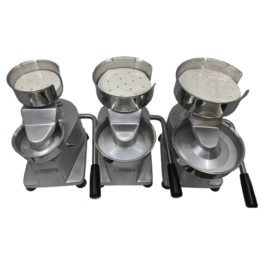 Hamburger Presses together for size comparison - Listing for 130mm Press only (Middle)