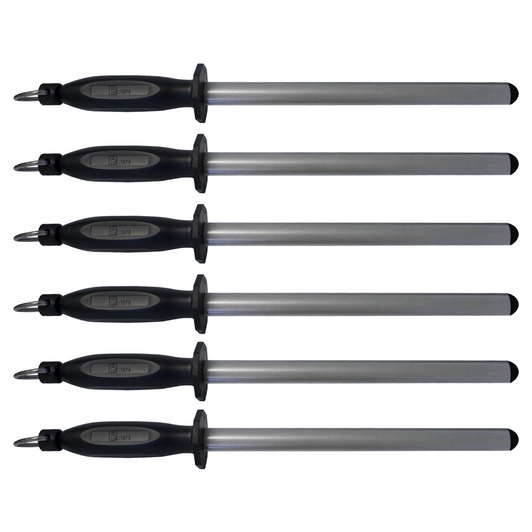 MEFE Box of 6 - 10”/25cm Diamond Sharpening Steel - 1000 Grit - Oval