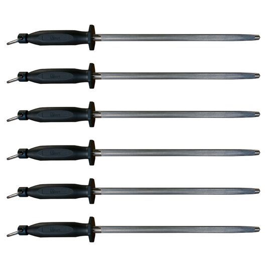 MEFE Box of 6 - 12" Professional Sharpening Steel - Regular Cut Round