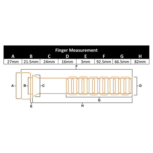 MEFE Soft Plucker Finger Dimensions