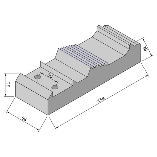 MEFE Mini Scraper Block Dimensions