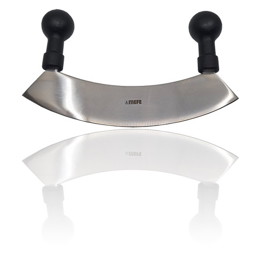 Box of 50 - 10"/26cm Mezzaluna Knife - Black Twin PP Handles