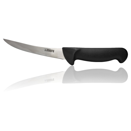 MEFE 4.7"/12cm Flexible Curved Boning Knife - Black Fibrox Handle