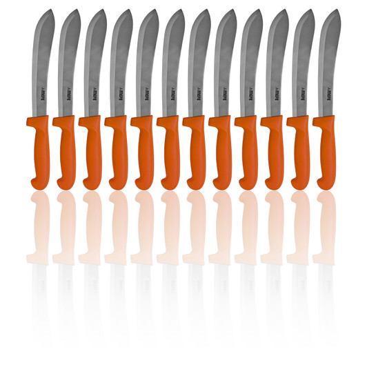 MEFE Box of 12 - 8"/20cm Butcher's Steak Knife - Orange Fibrox Handle - Hollow Ground Blade