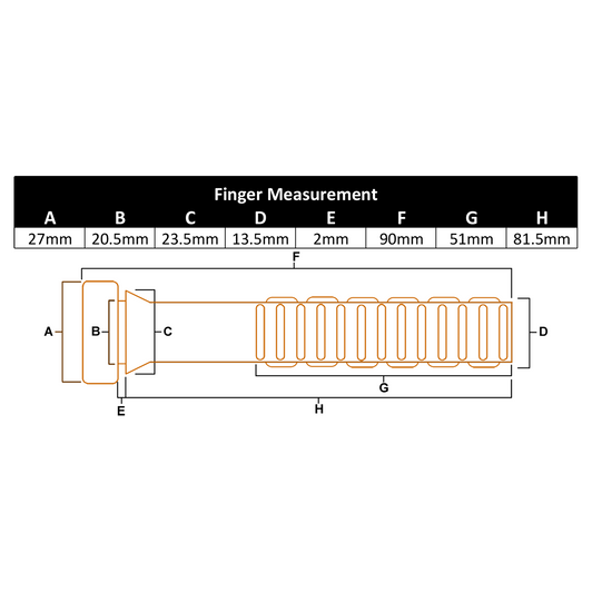 MEFE Soft Plucker Finger Dimensions