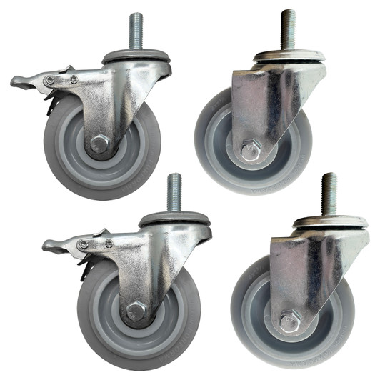 Stainless Steel 4" Castor Set - 2 lockable