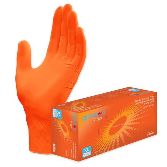 GloveON Vigor Long Cuff Heavy Duty Nitrile Gloves Per Box of 100 Gloves