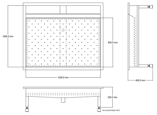 Heavy Duty Receiving Tray with Drainage Plate