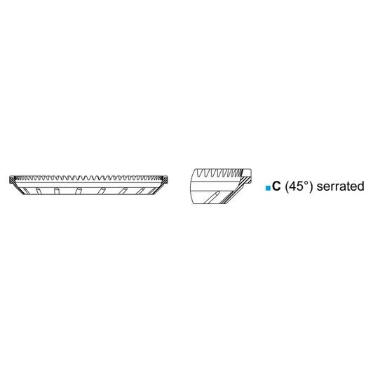 Trimmer Blade 128C 45° Short Serrated