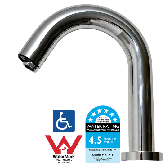 MEFE Sensor Tap - Hospital Spout 18cm - Deck Mounted - Chrome Plated
