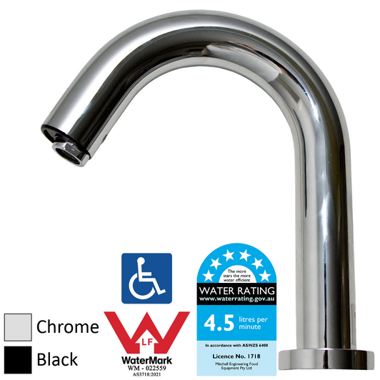 MEFE Sensor Tap - Hospital Spout 18cm - Deck Mounted - Chrome Plated