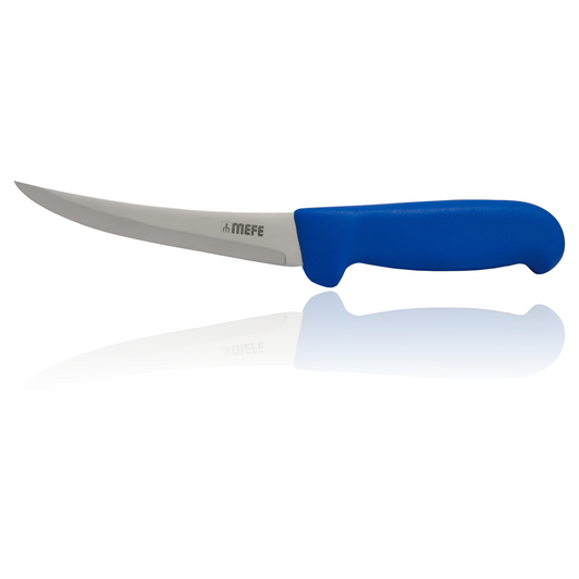 MEFE 5"/13cm Hollow Ground Curved Boning Knife - Fibrox Blue Handle